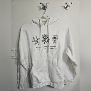 White Graphic Hoodie Medium